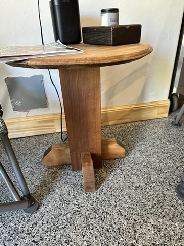 End Table from Barrel Lid